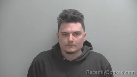 Mugshot of Justin Schrumpf booked in Boone County, Indiana on March 25, 2026