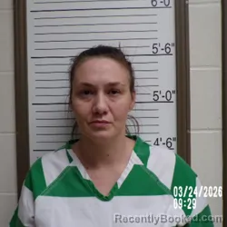 Mugshot of Jessica Leigh Rogers booked in Brown County, Indiana on March 24, 2026