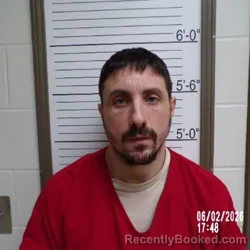 Mugshot of Daniel Scott Houchens booked in Brown County, Indiana on April 2, 2026