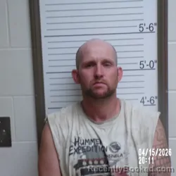 Mugshot of Jeffery David Howard booked in Brown County, Indiana on April 15, 2026