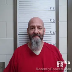 Mugshot of Chad Michael Houchins booked in Brown County, Indiana on April 22, 2026