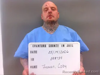 Mugshot of CODY E FROMAN