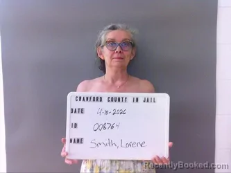 Mugshot of LORENE SMITH booked in Crawford County, Indiana on April 10, 2026