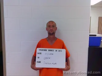 Mugshot of MARK LEON DURBIN booked in Crawford County, Indiana on April 8, 2026