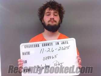 Booking photo from Crawford County, Indiana