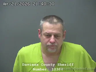 Mugshot of CHRISTOPHER WAYNE GLUCK booked in Daviess County, Indiana on April 21, 2026