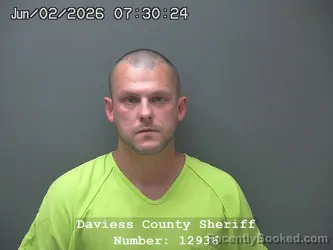 Mugshot of TYLER ALAN HOVIS booked in Daviess County, Indiana on June 1, 2026