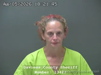 Mugshot of ALISON MARIE BREEDEN booked in Daviess County, Indiana on August 5, 2026