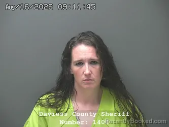 Mugshot of Whitney Brooke Grow booked in Daviess County, Indiana on August 15, 2026