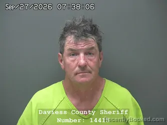 Mugshot of Ronald Eugene Fox booked in Daviess County, Indiana on September 26, 2026
