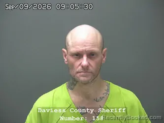Mugshot of David Ray Waltz booked in Daviess County, Indiana on September 8, 2026