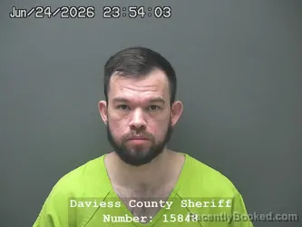 Mugshot of DAMON JOSEPH WILSON booked in Daviess County, Indiana on June 24, 2026