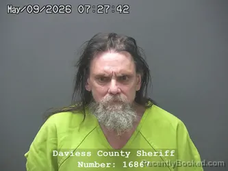 Mugshot of JAMIE RANDALL BAKER booked in Daviess County, Indiana on May 8, 2026