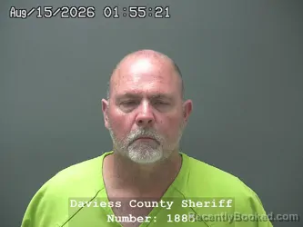 Mugshot of Charles Raymond Mack booked in Daviess County, Indiana on August 14, 2026