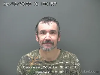 Mugshot of JAMES DEWAYNE COLSON booked in Daviess County, Indiana on May 11, 2026