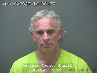 Mugshot of MATTHEW ROBERT CORNELIUS booked in Daviess County, Indiana on April 15, 2026