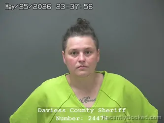 Mugshot of HARLEIGH ROSE BAKER booked in Daviess County, Indiana on May 25, 2026