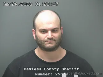 Mugshot of Brandon Shane Parrish booked in Daviess County, Indiana on October 19, 2026
