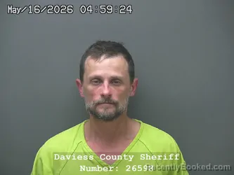 Mugshot of CHAD WARREN MATTINGLY booked in Daviess County, Indiana on May 15, 2026