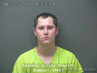 Mugshot of Raymond Dean Purcell booked in Daviess County, Indiana on September 9, 2026