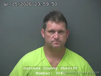 Mugshot of JUSTIN LYNN LOFTON booked in Daviess County, Indiana on July 15, 2026