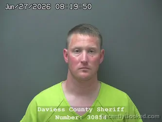Mugshot of COOPER MICHAEL RHOADS booked in Daviess County, Indiana on June 26, 2026