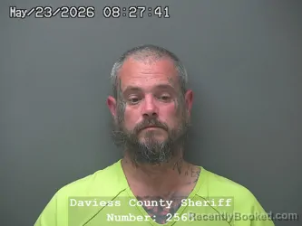 Mugshot of RICHARD EUGENE MORFORD booked in Daviess County, Indiana on May 22, 2026