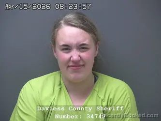 Mugshot of ALEXIS STAR FOWLER booked in Daviess County, Indiana on April 14, 2026