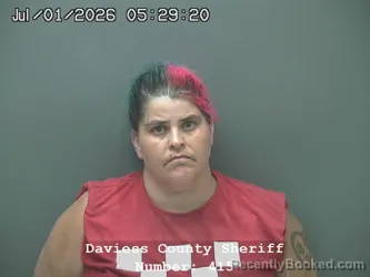 Mugshot of JESSICA ANN GREGORY booked in Daviess County, Indiana on June 30, 2026
