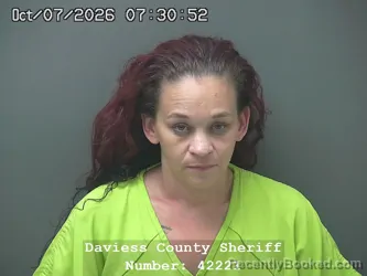 Mugshot of Rhonda Lea Voyles booked in Daviess County, Indiana on October 6, 2026