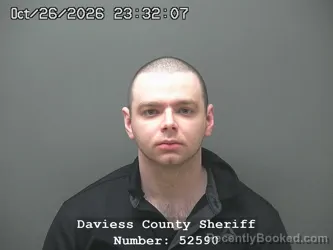 Mugshot of Jonathan Matthew Carroll booked in Daviess County, Indiana on October 26, 2026