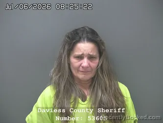 Mugshot of CHRISTINA LEE JOHNSON booked in Daviess County, Indiana on July 5, 2026