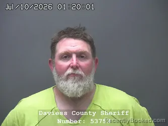 Mugshot of TYLER JAMES ELSEY booked in Daviess County, Indiana on July 9, 2026