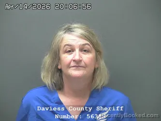 Mugshot of REBECCA JEAN HORTON booked in Daviess County, Indiana on April 14, 2026