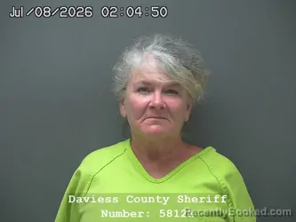 Mugshot of MICHELLE RENEE HESSON booked in Daviess County, Indiana on July 7, 2026