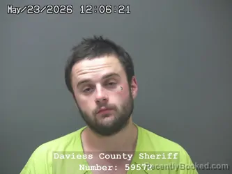Mugshot of DAKODA LEVI VANPATTEN booked in Daviess County, Indiana on May 22, 2026