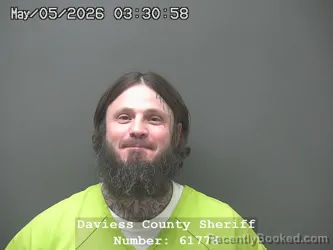 Mugshot of DALEON EDWARD SEALS booked in Daviess County, Indiana on May 4, 2026