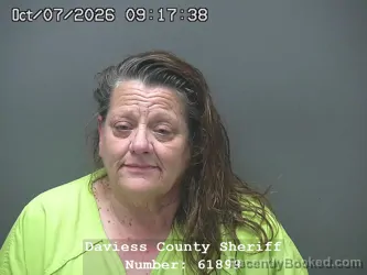 Mugshot of Maria Catherine Ramsey booked in Daviess County, Indiana on October 6, 2026