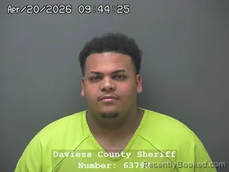 Mugshot of DRAVIN MAURICE PERKINS booked in Daviess County, Indiana on April 19, 2026