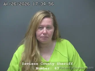 Mugshot of MICHELLE ANN FURMAN booked in Daviess County, Indiana on July 26, 2026