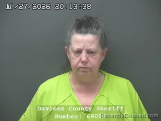 Mugshot of KIMBERLY ANN WILDER booked in Daviess County, Indiana on July 27, 2026