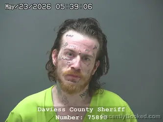 Mugshot of CODY MASON POISSANT booked in Daviess County, Indiana on May 22, 2026