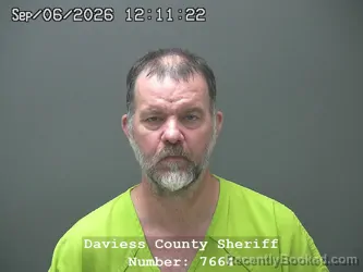 Mugshot of Billy Mack Edwards booked in Daviess County, Indiana on September 5, 2026