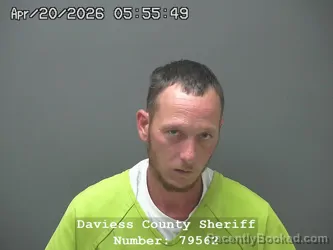 Mugshot of DARRELL DEWAYNE COLE booked in Daviess County, Indiana on April 19, 2026