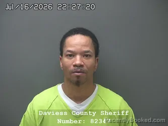 Mugshot of QUENTIN ROBIAS KIMBROUGH booked in Daviess County, Indiana on July 16, 2026