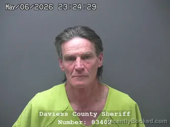Mugshot of JAMES EDWARD WININGER booked in Daviess County, Indiana on May 6, 2026