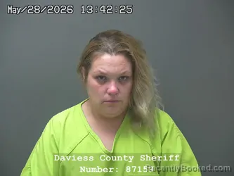 Mugshot of CAROL ELIZABETH HIGGINS booked in Daviess County, Indiana on May 27, 2026