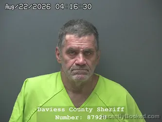 Mugshot of Timothy Wayne Witt booked in Daviess County, Indiana on August 21, 2026