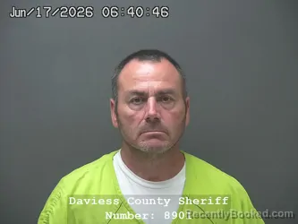 Mugshot of JAMES EARL CHOATE booked in Daviess County, Indiana on June 16, 2026