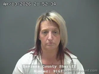 Mugshot of KYLEE DYAN WILSON booked in Daviess County, Indiana on April 13, 2026